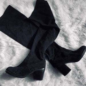 Shoemint 7.5 suede over the knee black boot